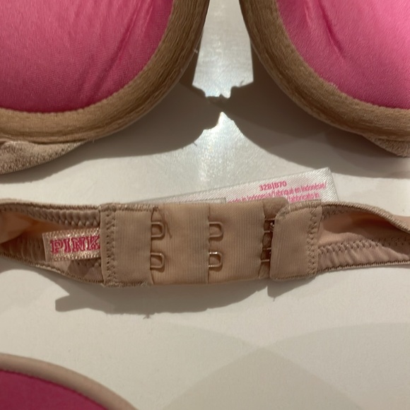 32B Lot of 2 PINK Wear Everywhere Push-up Bra Smooth Marzipan (Cream) - Picture 8 of 8